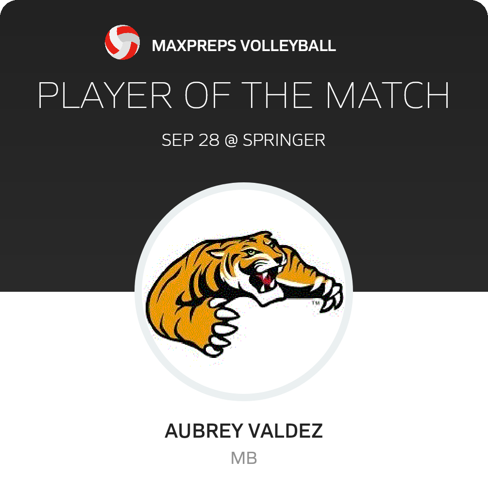 #8 Aubrey Valdez Player of the Game badge