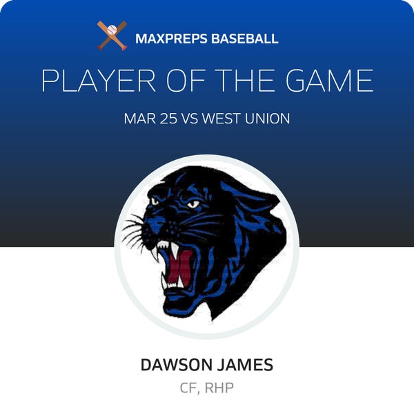 #6 Dawson James Player of the Game badge