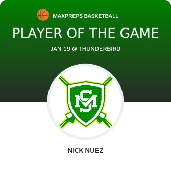 #11 Nick Nuez Player of the Game badge