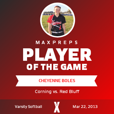 #5 Cheyenne Boles Player of the Game badge