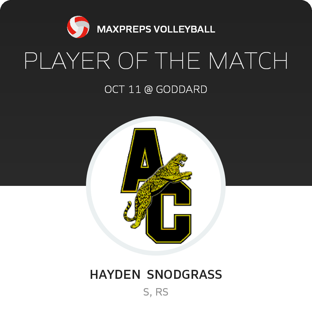 #13 Hayden  Snodgrass Player of the Game badge
