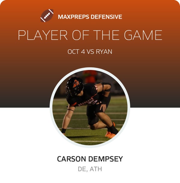 #35 Carson Dempsey Player of the Game badge
