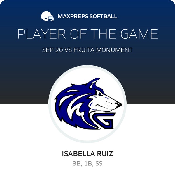 #3 Isabella Ruiz Player of the Game badge