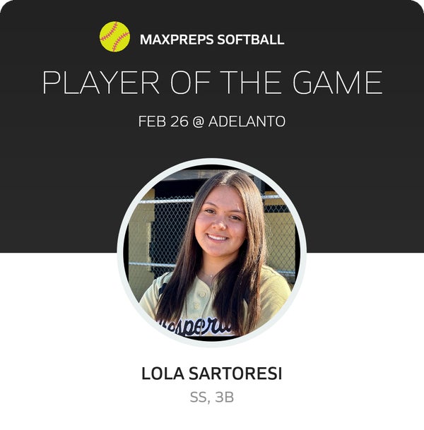 #12 LOLA SARTORESI Player of the Game badge