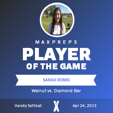 #3 Sarah Romo Player of the Game badge