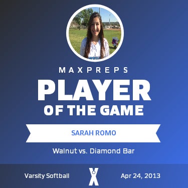#3 Sarah Romo Player of the Game badge
