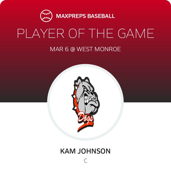 #27 Kam Johnson Player of the Game badge