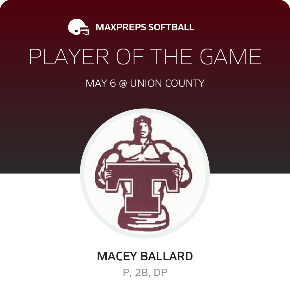 #4 Macey Ballard Player of the Game badge