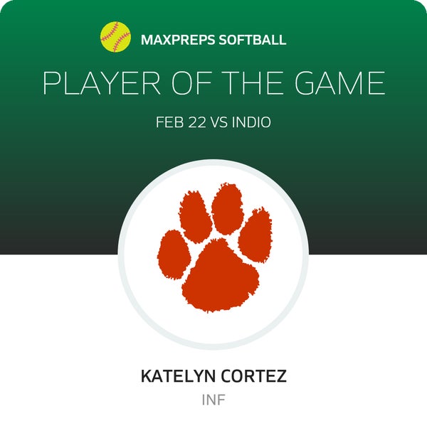 #7 Katelyn Cortez Player of the Game badge