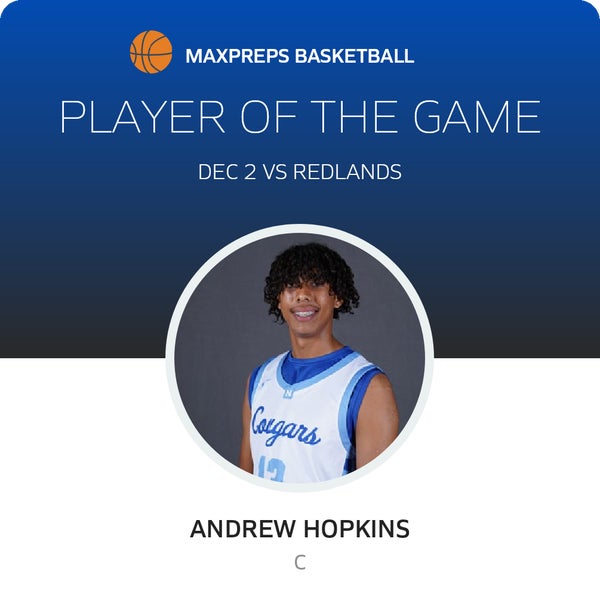 #13 Andrew Hopkins Player of the Game badge