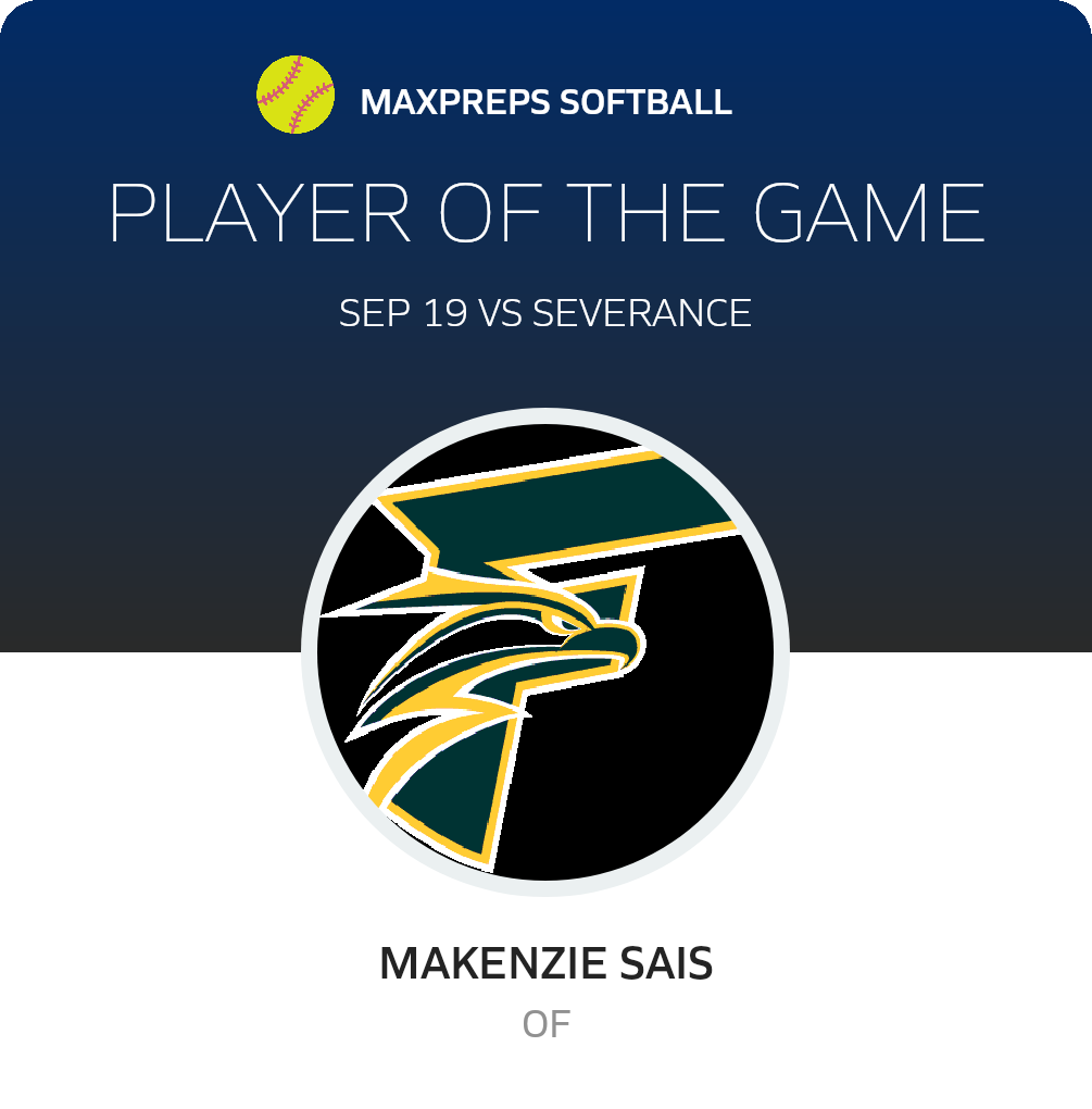 #5 Makenzie Sais Player of the Game badge