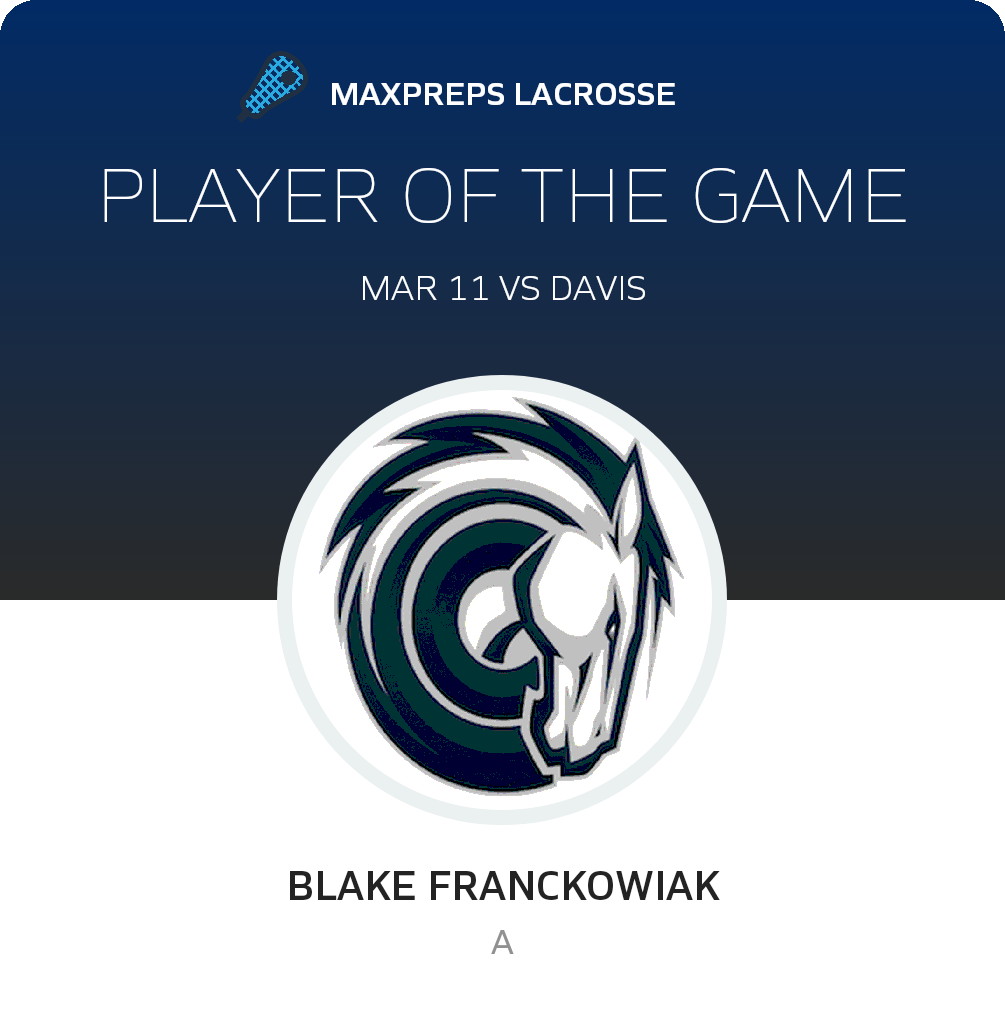 #23 Blake Franckowiak Player of the Game badge