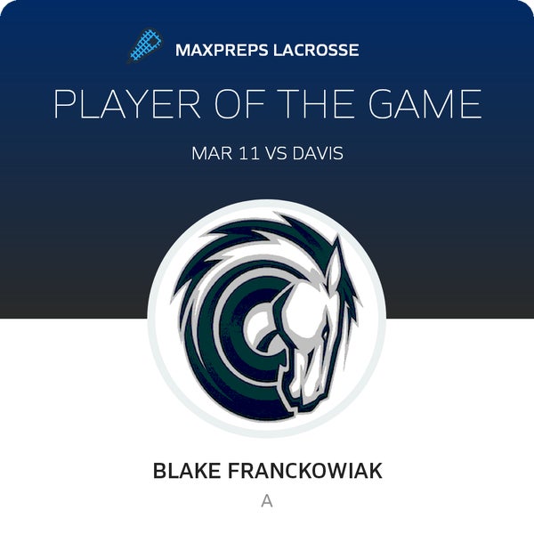 #23 Blake Franckowiak Player of the Game badge