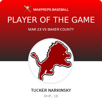 #8 Tucker Narkinsky Player of the Game badge