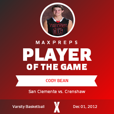 #10 Cody Bean Player of the Game badge