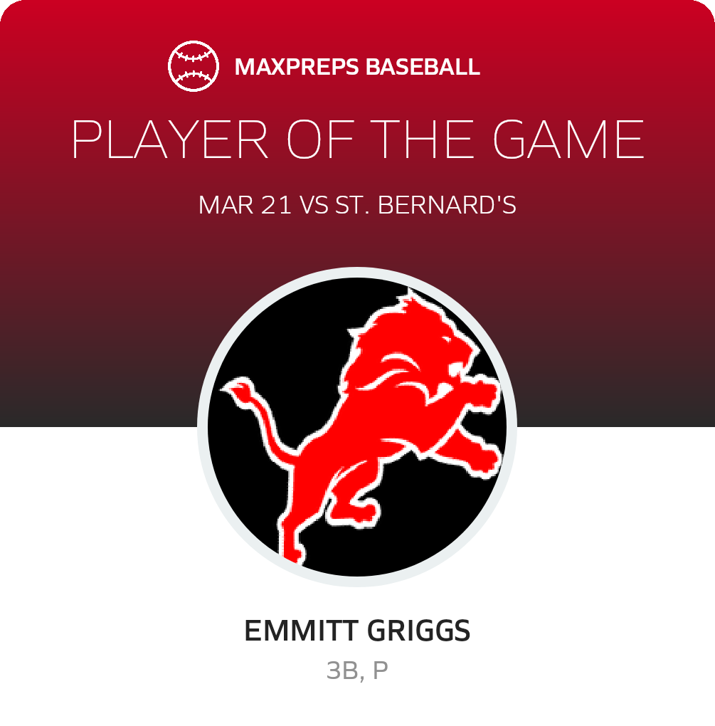 #6 Emmitt Griggs Player of the Game badge