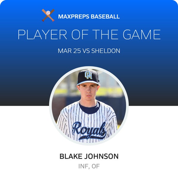 #21 Blake Johnson Player of the Game badge