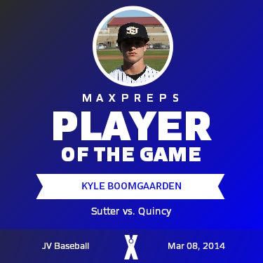 #3 Kyle Boomgaarden Player of the Game badge