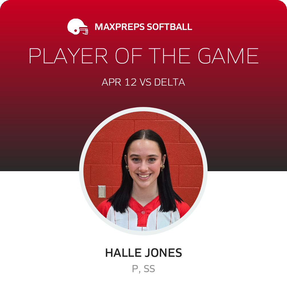#6 Halle Jones Player of the Game badge