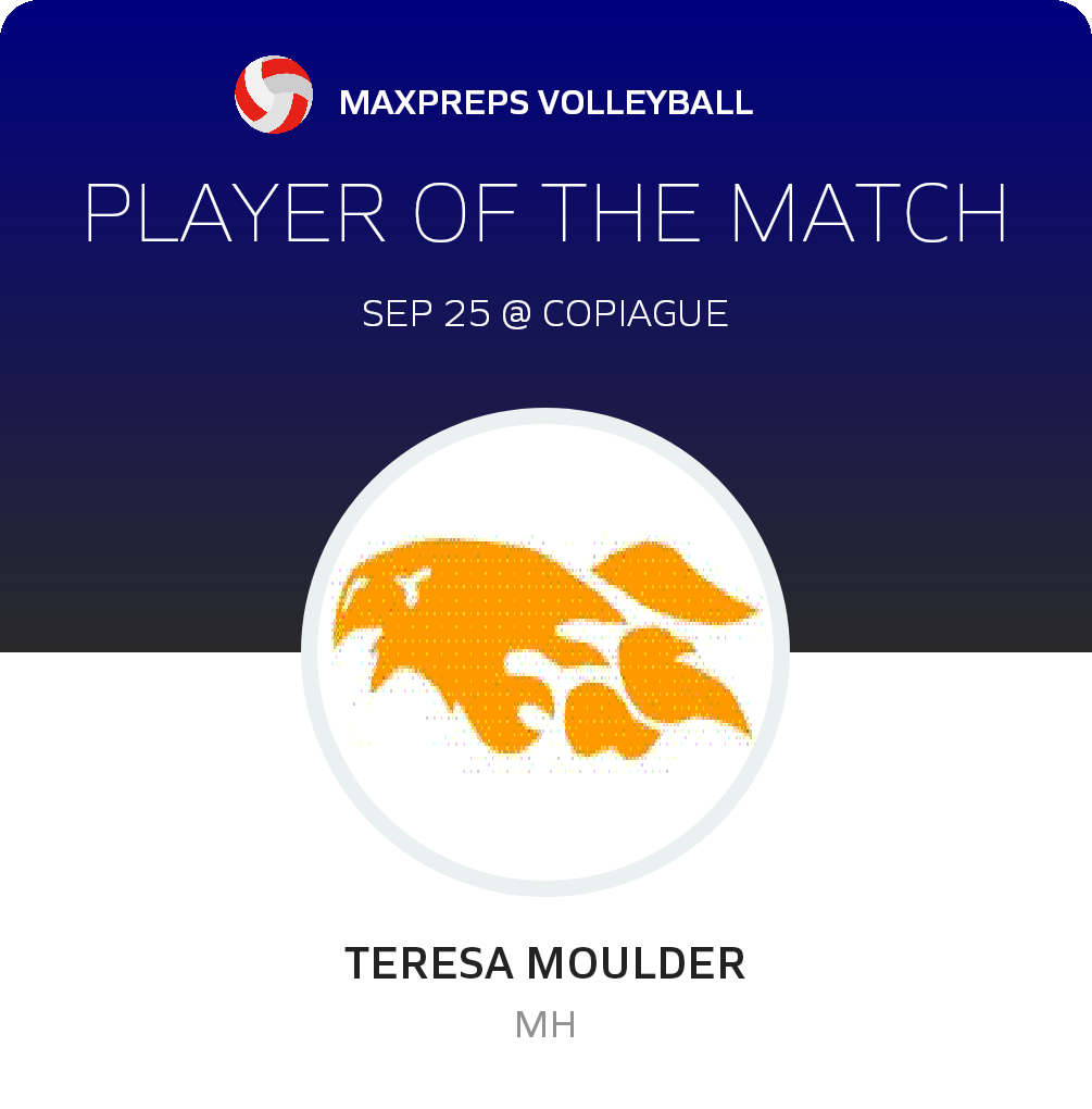 #17 Teresa Moulder Player of the Game badge