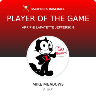 #27 Mike Meadows Player of the Game badge