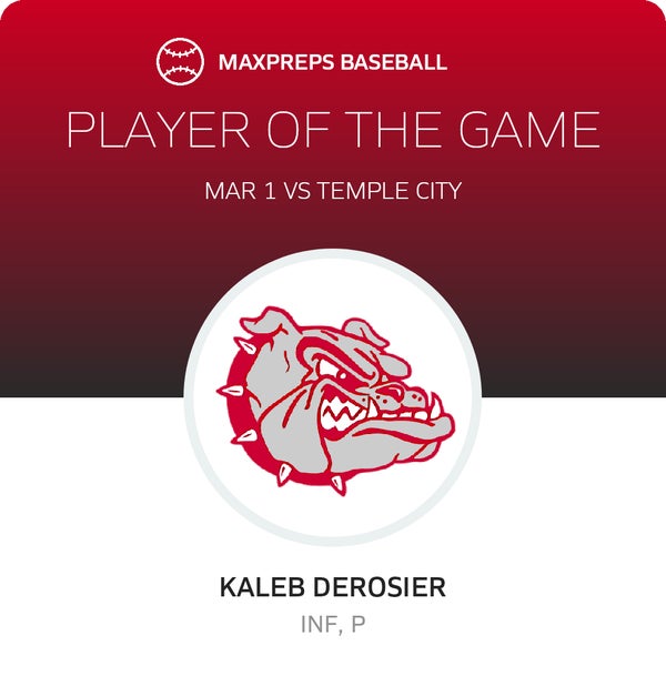 #18 Kaleb Derosier Player of the Game badge