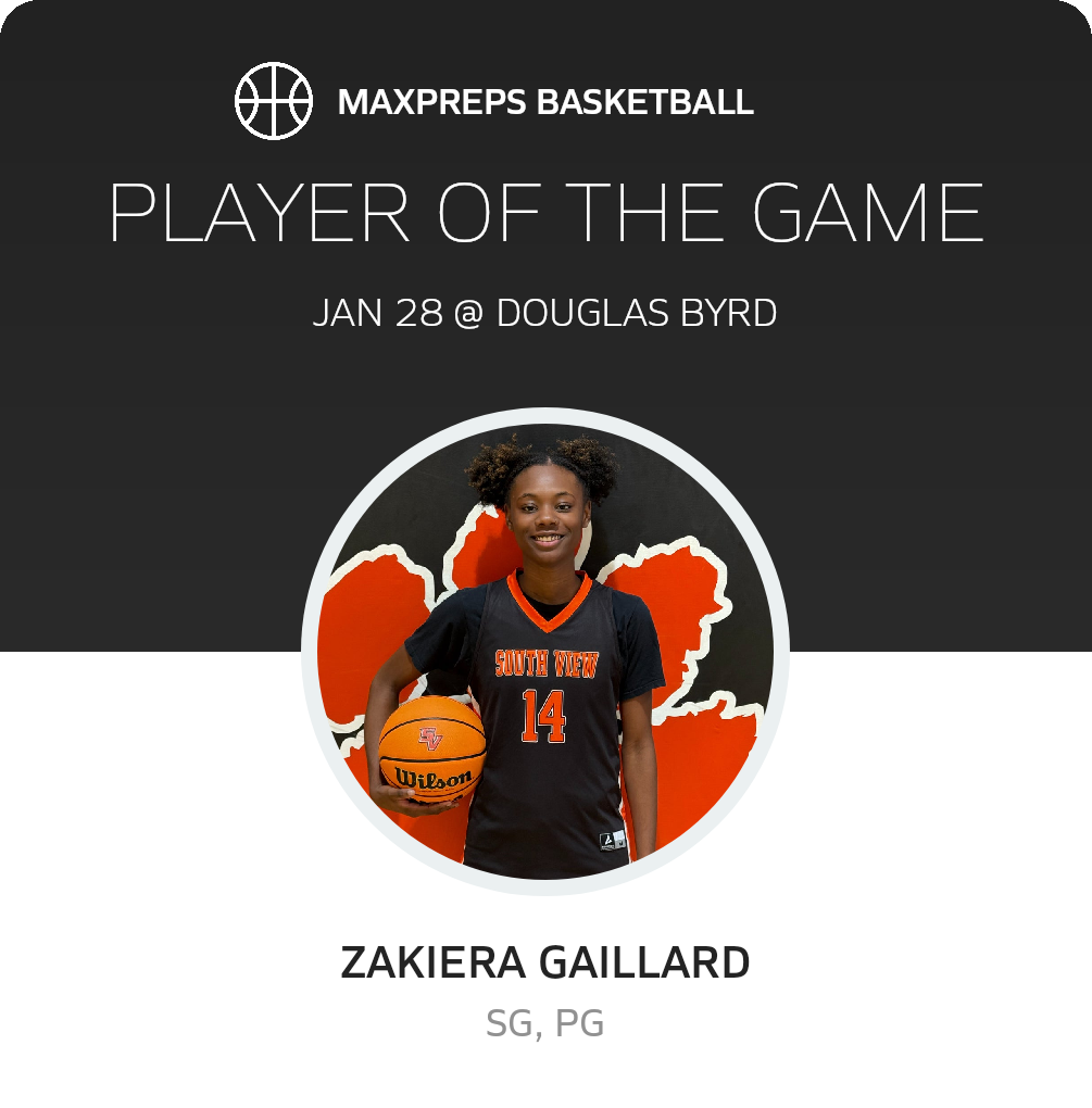 ##14 Zakiera Gaillard Player of the Game badge