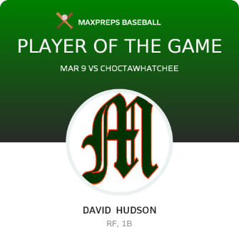 #8 David  Hudson Player of the Game badge