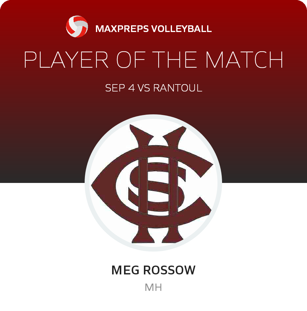 #11 Meg Rossow Player of the Game badge