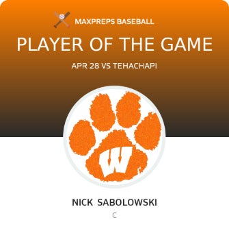 #18 Nick Sabolowski Player of the Game badge