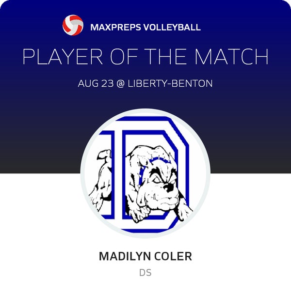 #9 Madilyn Coler Player of the Game badge