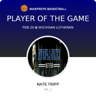 #1 Nate Tripp Player of the Game badge