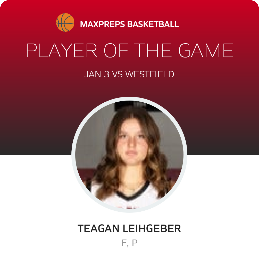 #44 Teagan Leihgeber Player of the Game badge