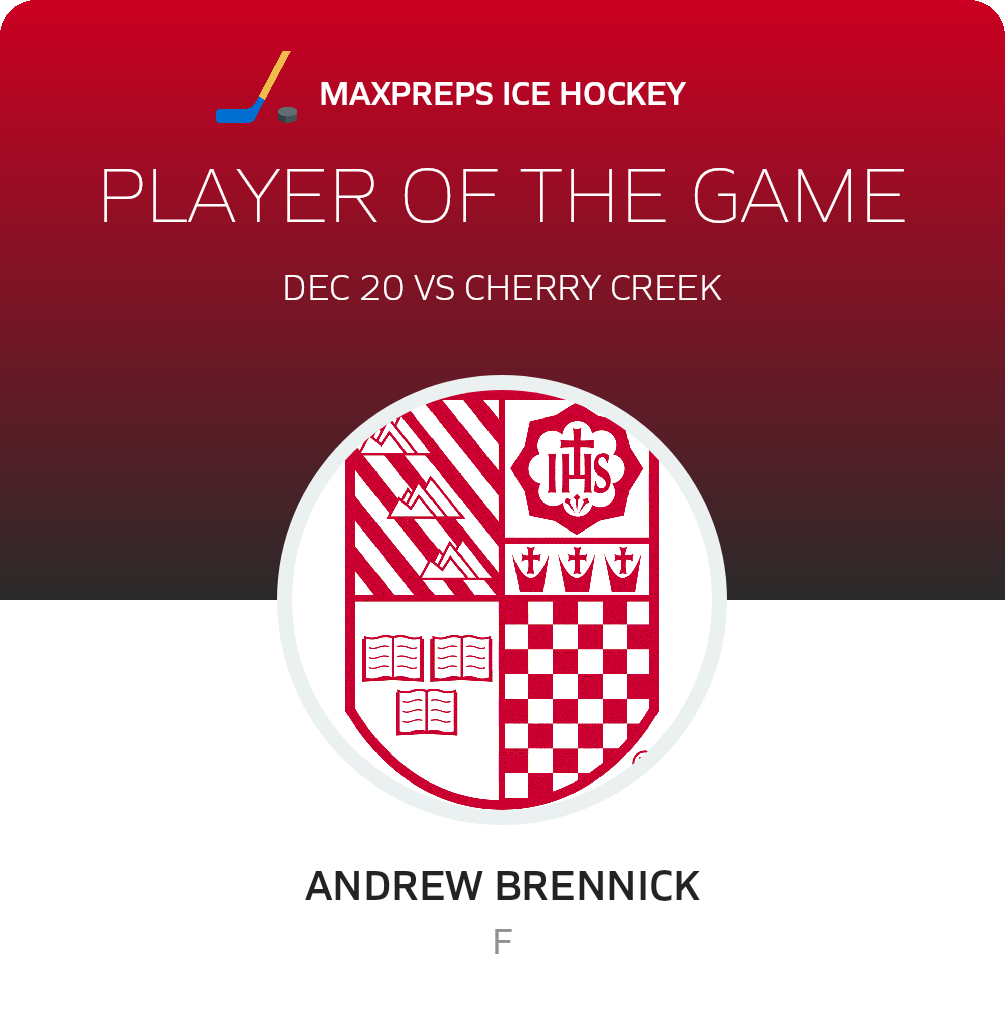 #9 Andrew Brennick Player of the Game badge
