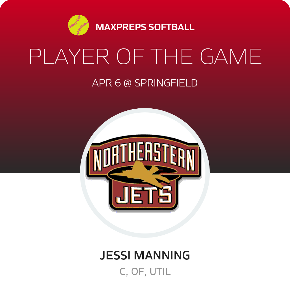 #22 Jessi Manning Player of the Game badge