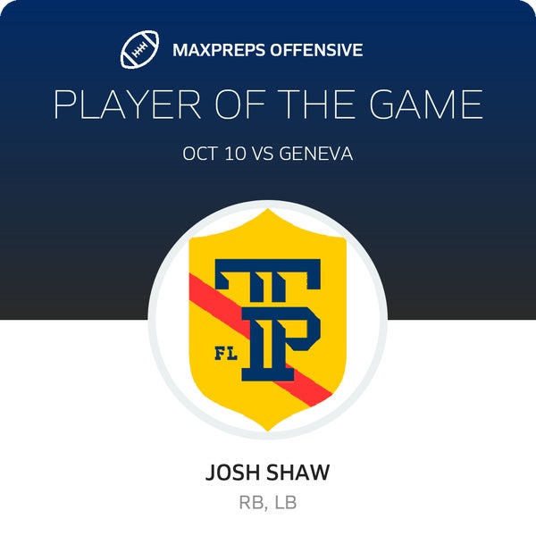 #1 Josh Shaw Player of the Game badge