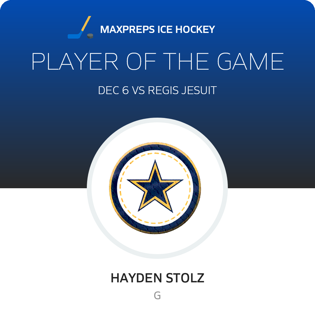 #30 Hayden Stolz Player of the Game badge