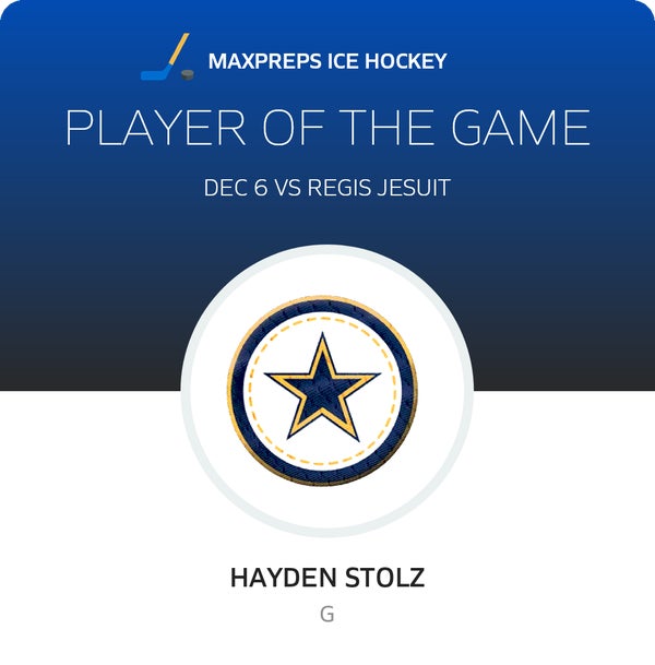 #30 Hayden Stolz Player of the Game badge