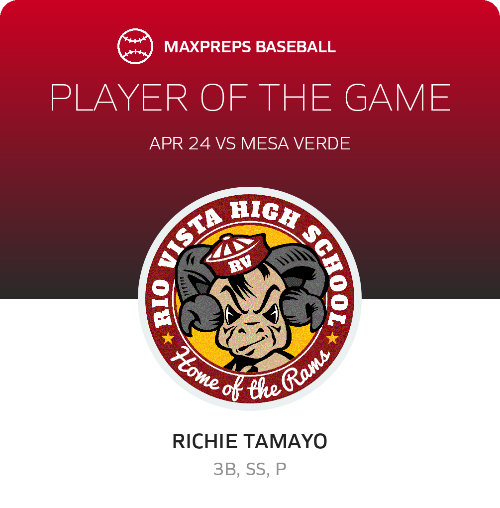 #4 Richie Tamayo Player of the Game badge