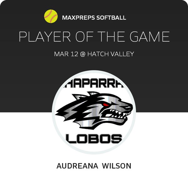 #7 Audreana Wilson Player of the Game badge