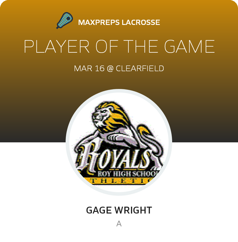 #24 Gage Wright Player of the Game badge