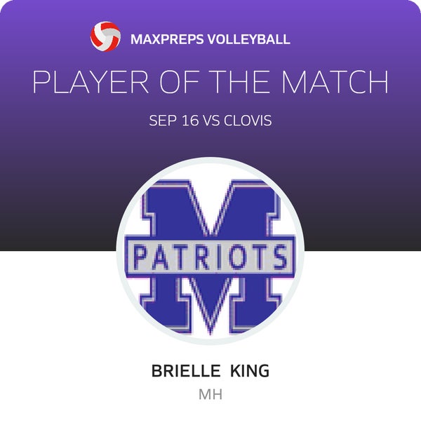 #8 Brielle King Player of the Game badge