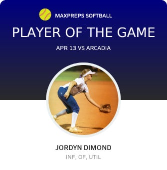 #1 Jordyn Dimond Player of the Game badge