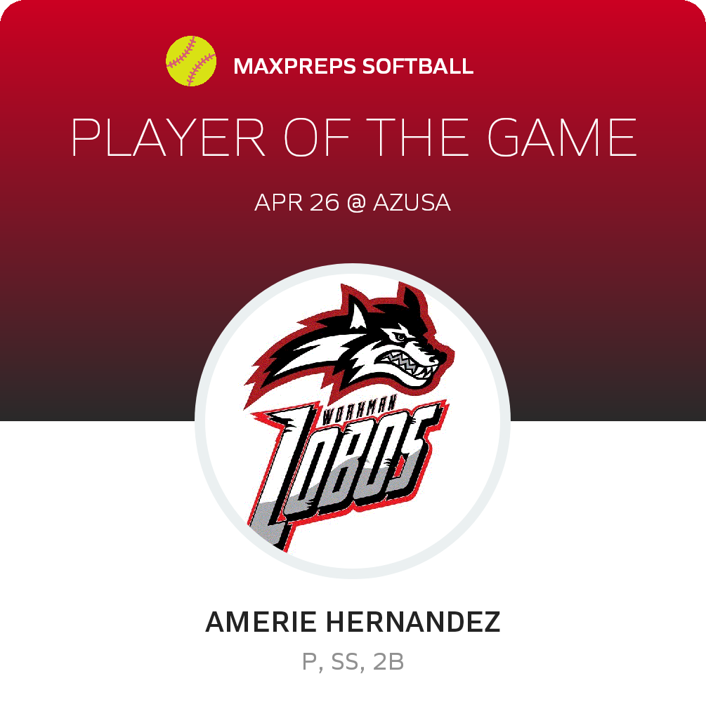 #24 Amerie Hernandez Player of the Game badge