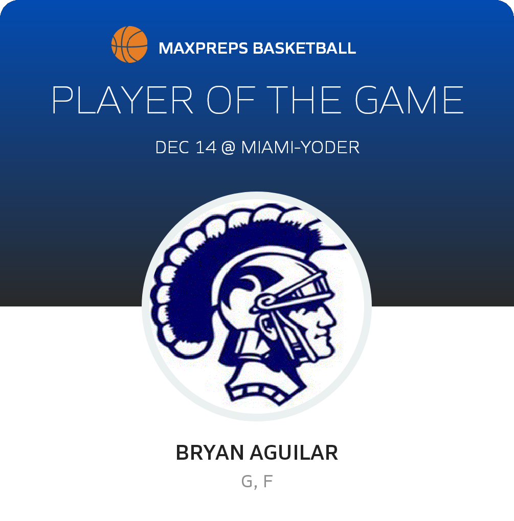 #5 Bryan Aguilar Player of the Game badge
