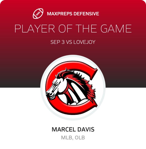 #25 Marcel Davis Player of the Game badge