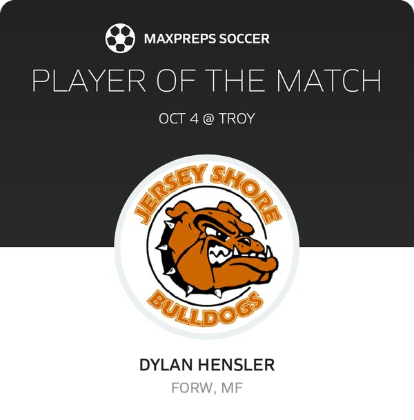 #4 Dylan Hensler Player of the Game badge