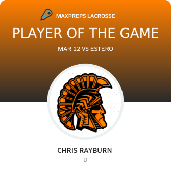 #14 Chris Rayburn  Player of the Game badge