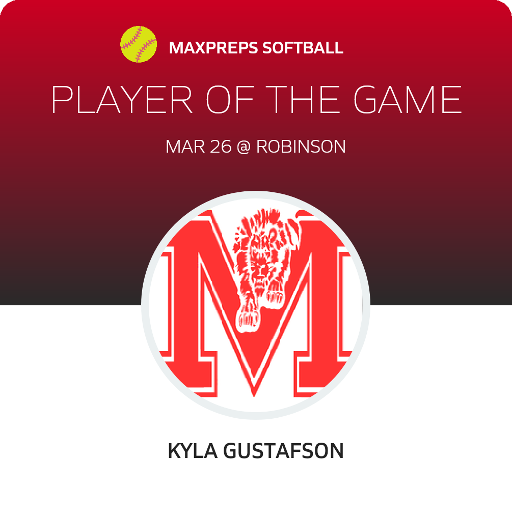 #10 Kyla Gustafson Player of the Game badge