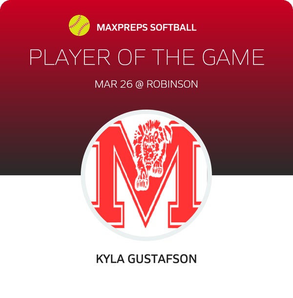 #10 Kyla Gustafson Player of the Game badge